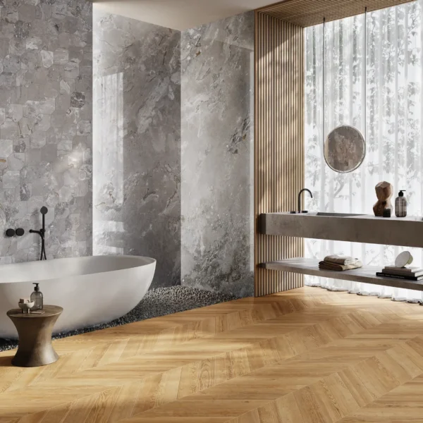Gresie aspect piatră Karnis Cerdomus Charcoal — ambient din catalogul colecției