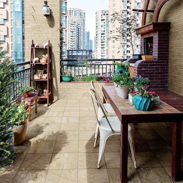 Gresie exterior Stonequartz AlfaLux 20 mm Beige — terasă